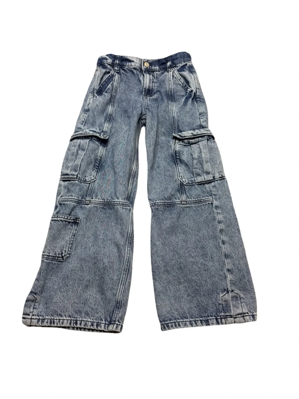✨👖 GAP Kids Low‎ Stride Wide Leg Cargo Jeans Size 8 Y2K Denim 👖✨